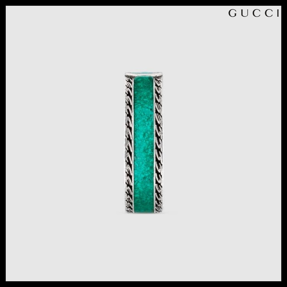 【GUCCI】Interlocking G Turquoise Enamel Ring