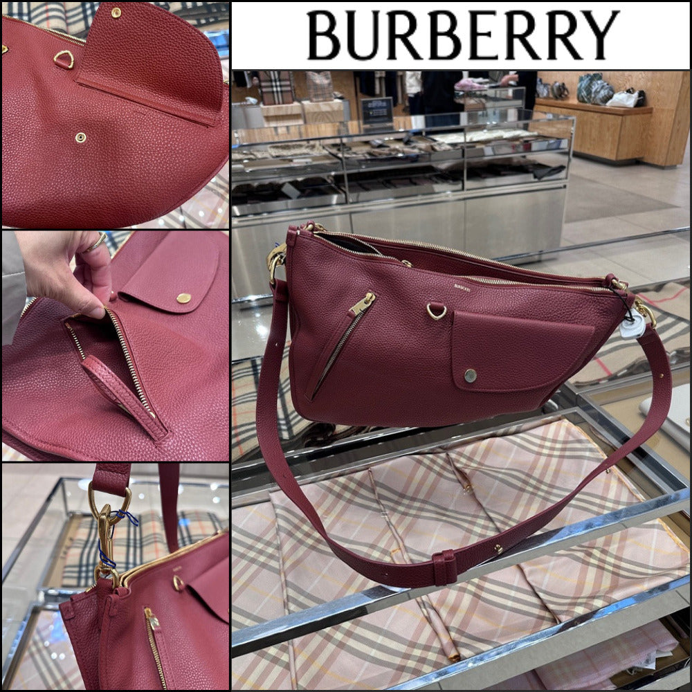 【Burberry】Shield Twin Leather Medium Messenger Bag Rust