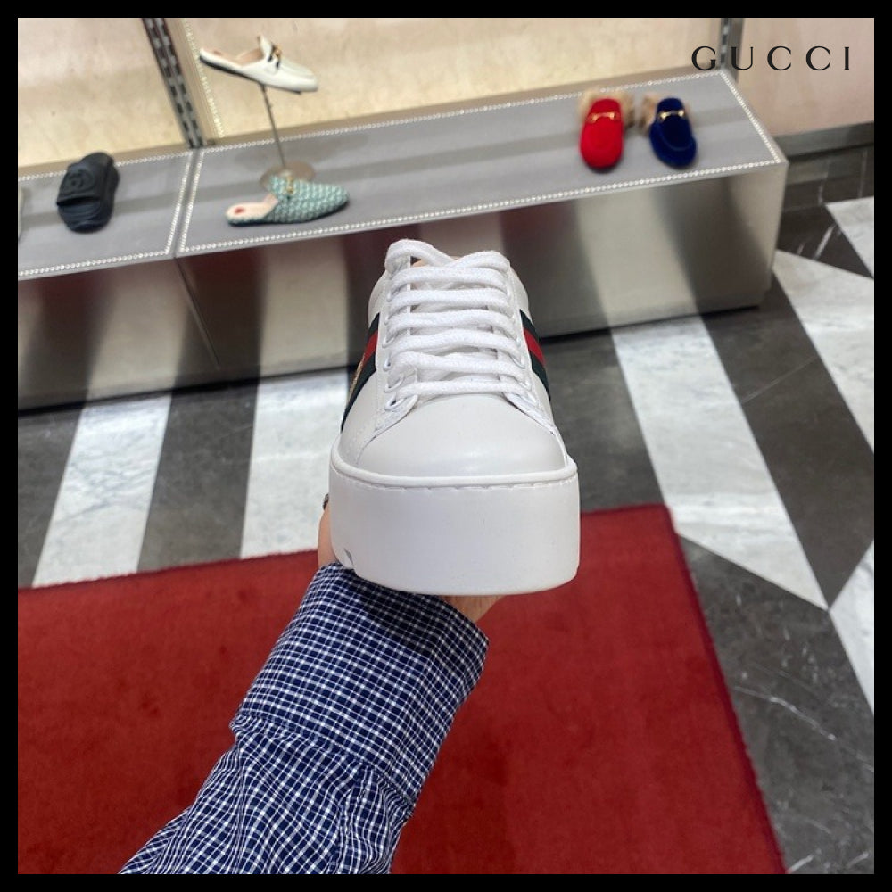 【GUCCI】Ace Bee Embroidered Women’s Sneakers White
