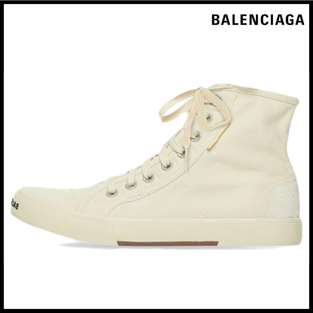 【BALENCIAGA】Paris High Top Sneaker Destroyed White