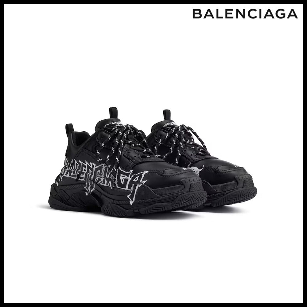【BALENCIAGA】Triple S Sneaker DIY Metal Black