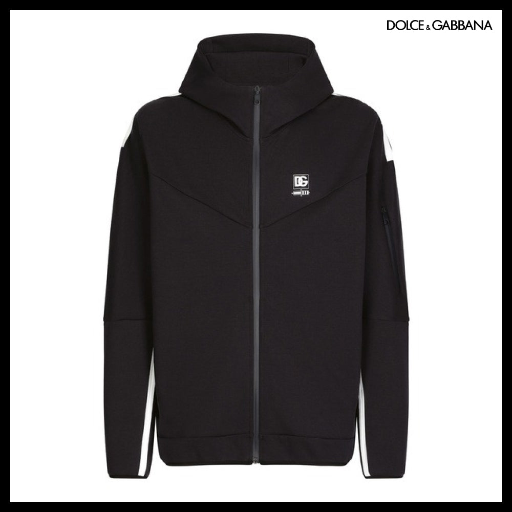 【Dolce & Gabbana】ZIP-UP HOODIE WITH MARINA PRINT