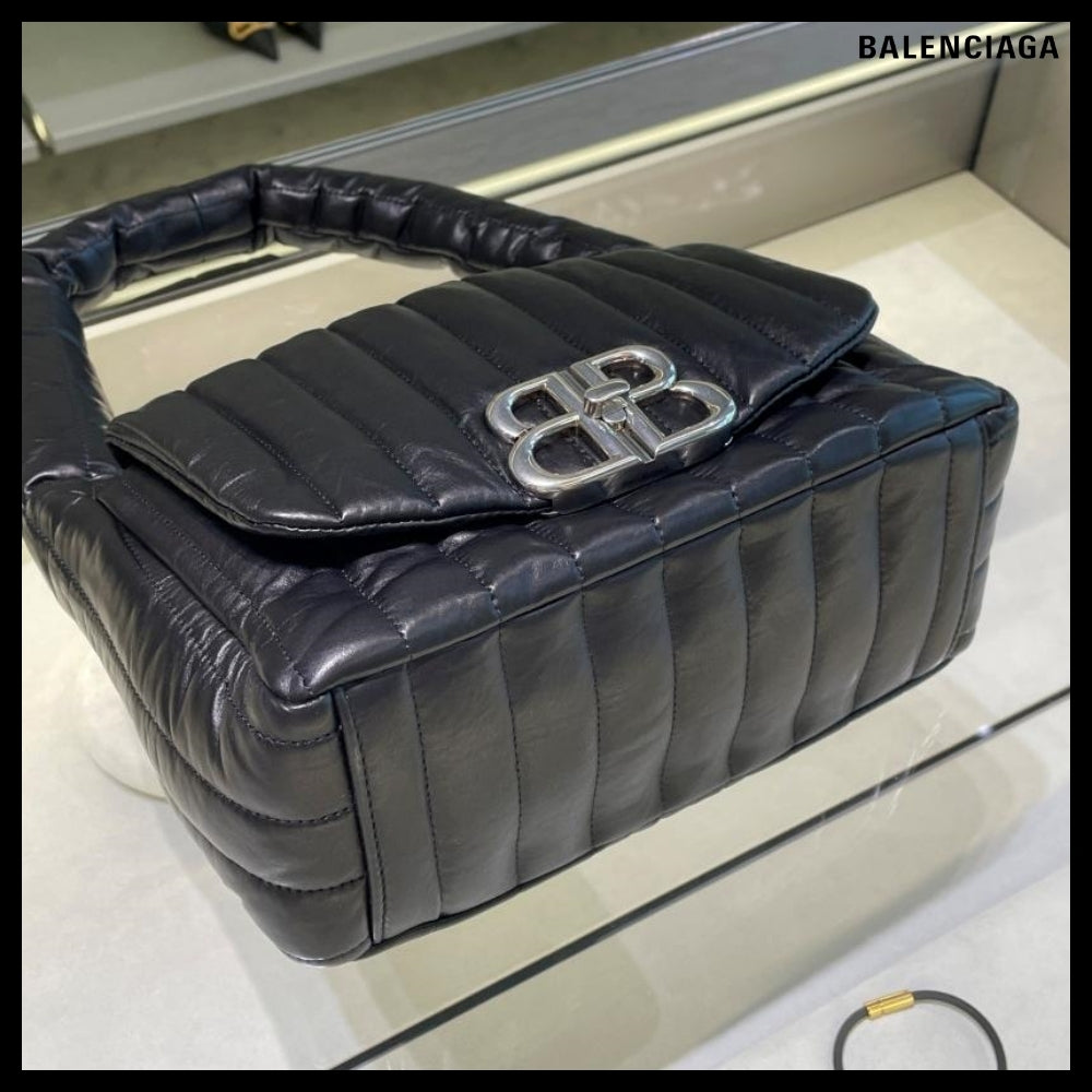 【BALENCIAGA】BB Logo Quilted Monaco S Slingback
