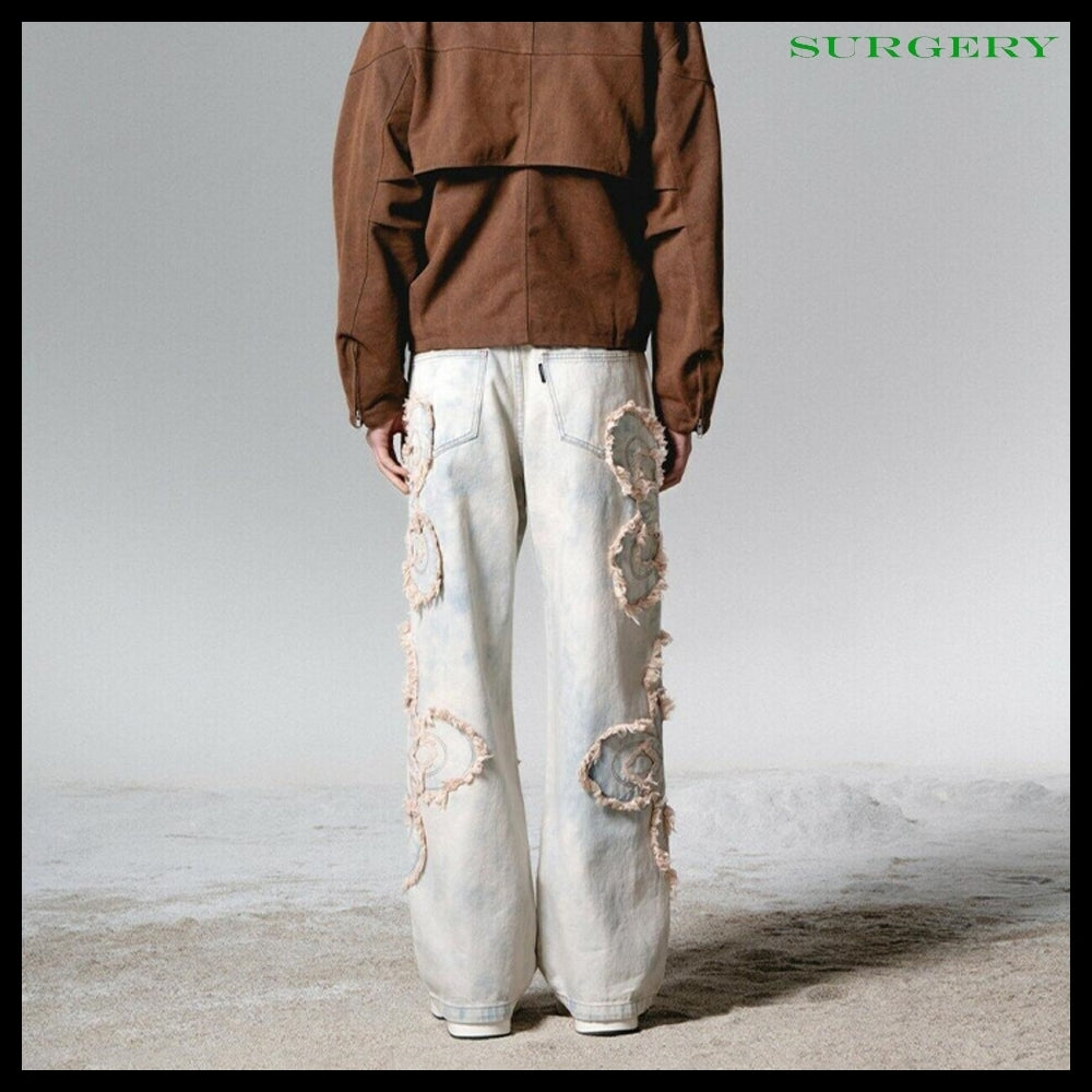 【SURGERY】CLOVER Logo Patch Jeans Cream
