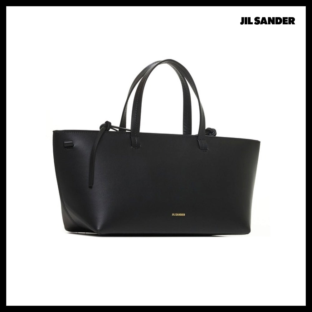【JIL SANDER】Logo Lettered Leather Tote