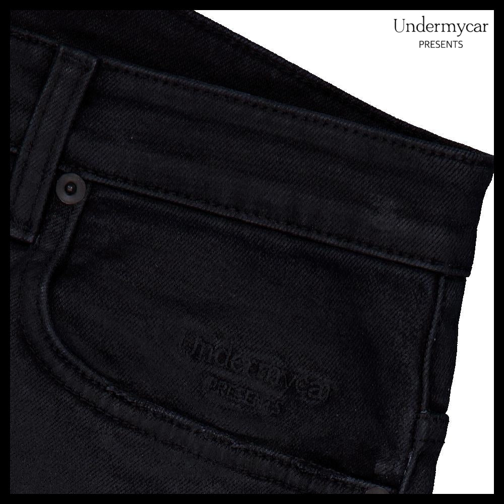 【Undermycar】MU.157 Classic Wax Coated Slim Straight Jeans