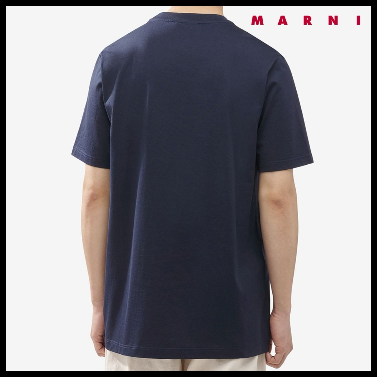 【MARNI】Logo Short Sleeve T-Shirt - Blue Black