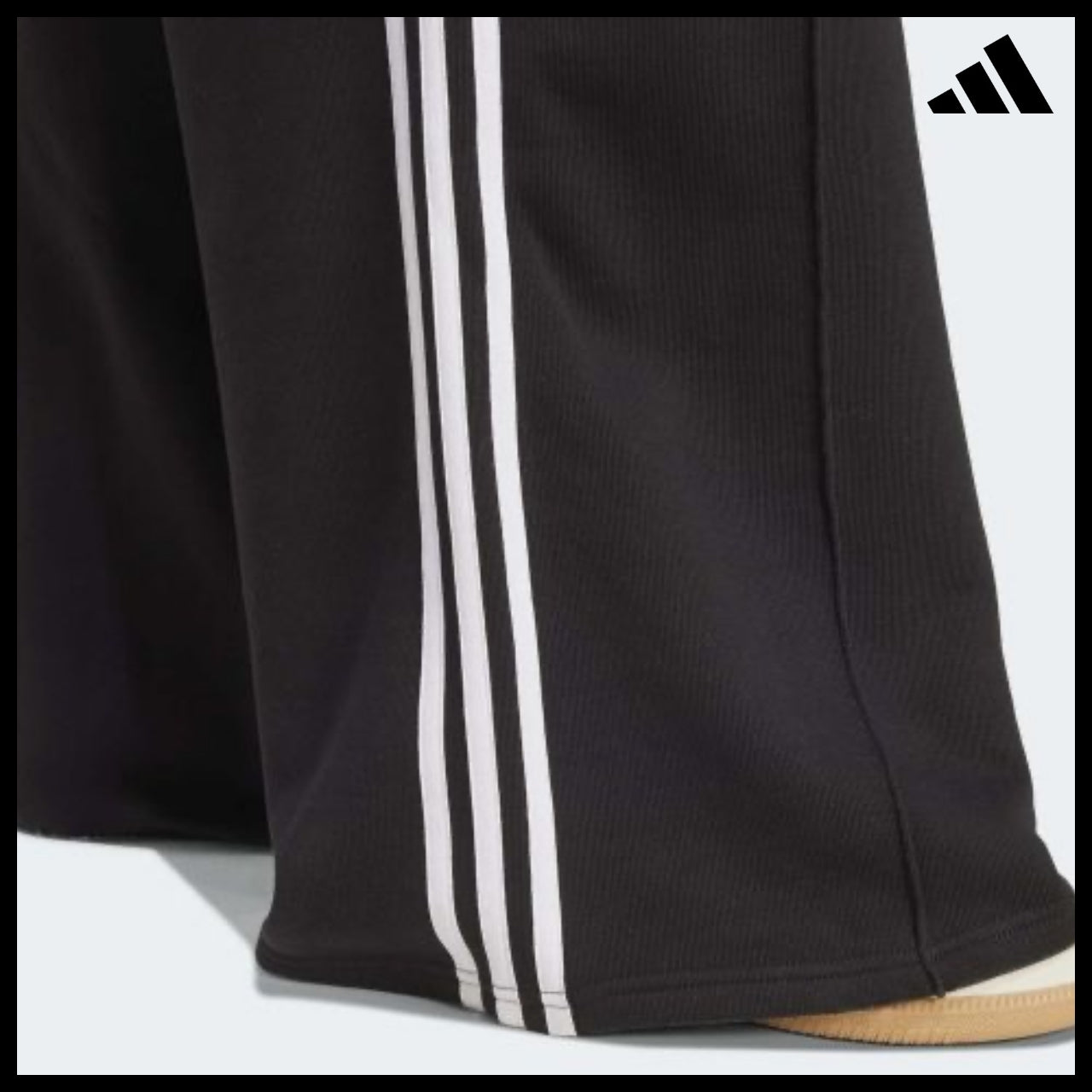 【ADIDAS】Three Stripes Black White Wide Sweat Pants