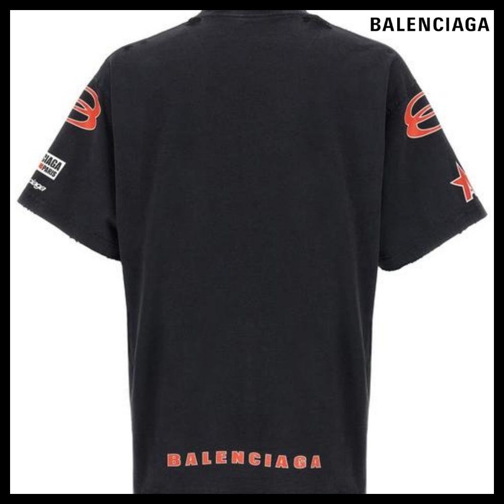 【BALENCIAGA】Sponsor Logos T-Shirt Oversized Black