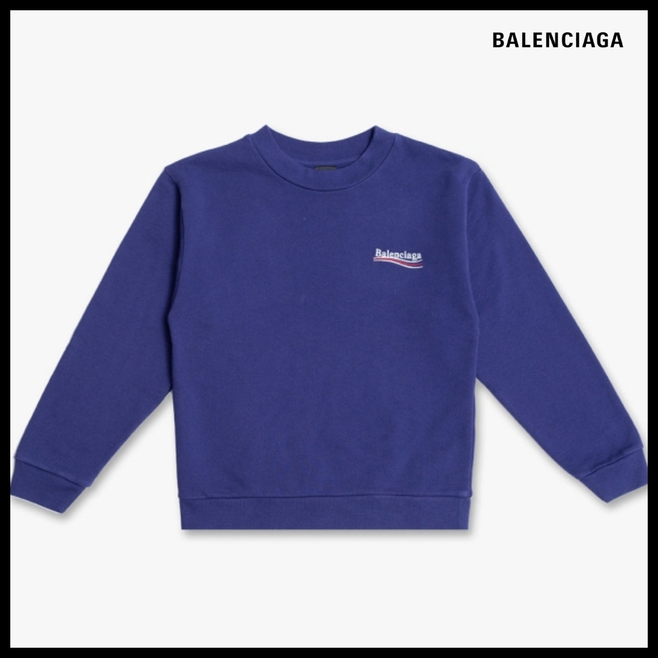 【BALENCIAGA】Kids Political Campaign Sweatshirt Navy