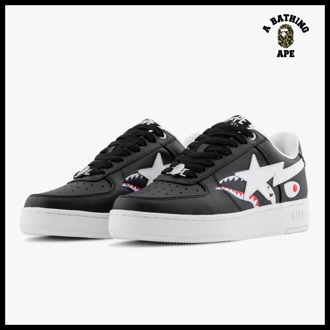 【A BATHING APE】Bape Star Shark Black Sneakers