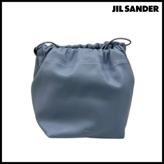 【正規品】【Jil Sander】Drawstring Pouch Handbag Black