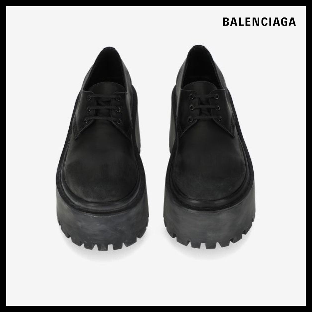 【BALENCIAGA】Strike Platform Derby Shoes Black