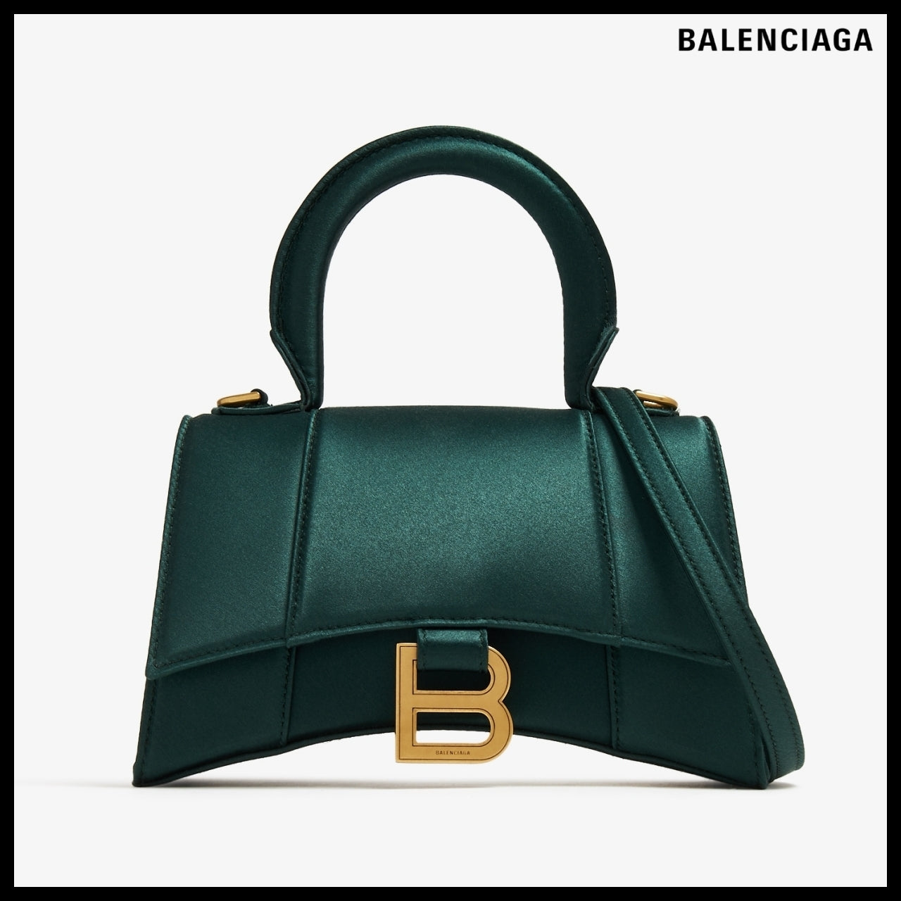 【BALENCIAGA】Hourglass XS Top Handle Bag in Deep Green