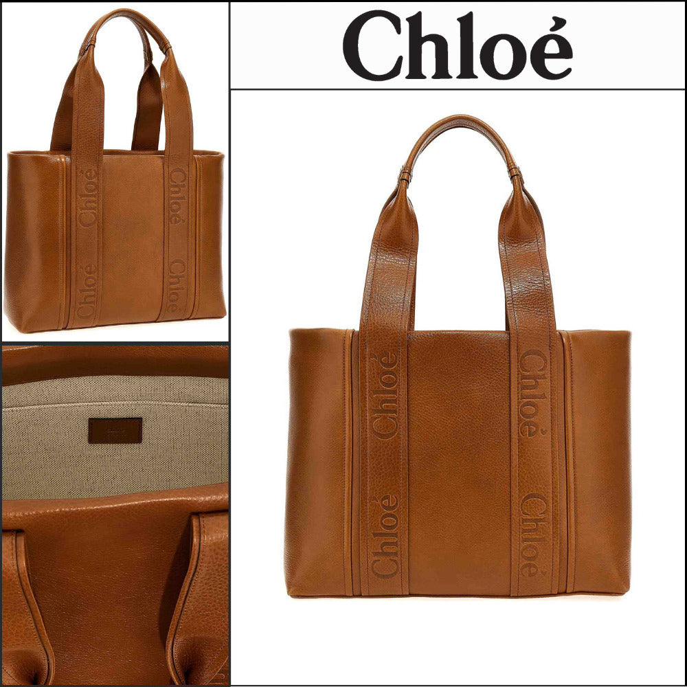 【Chloe】Woody Medium Tote Bag Clay Brown