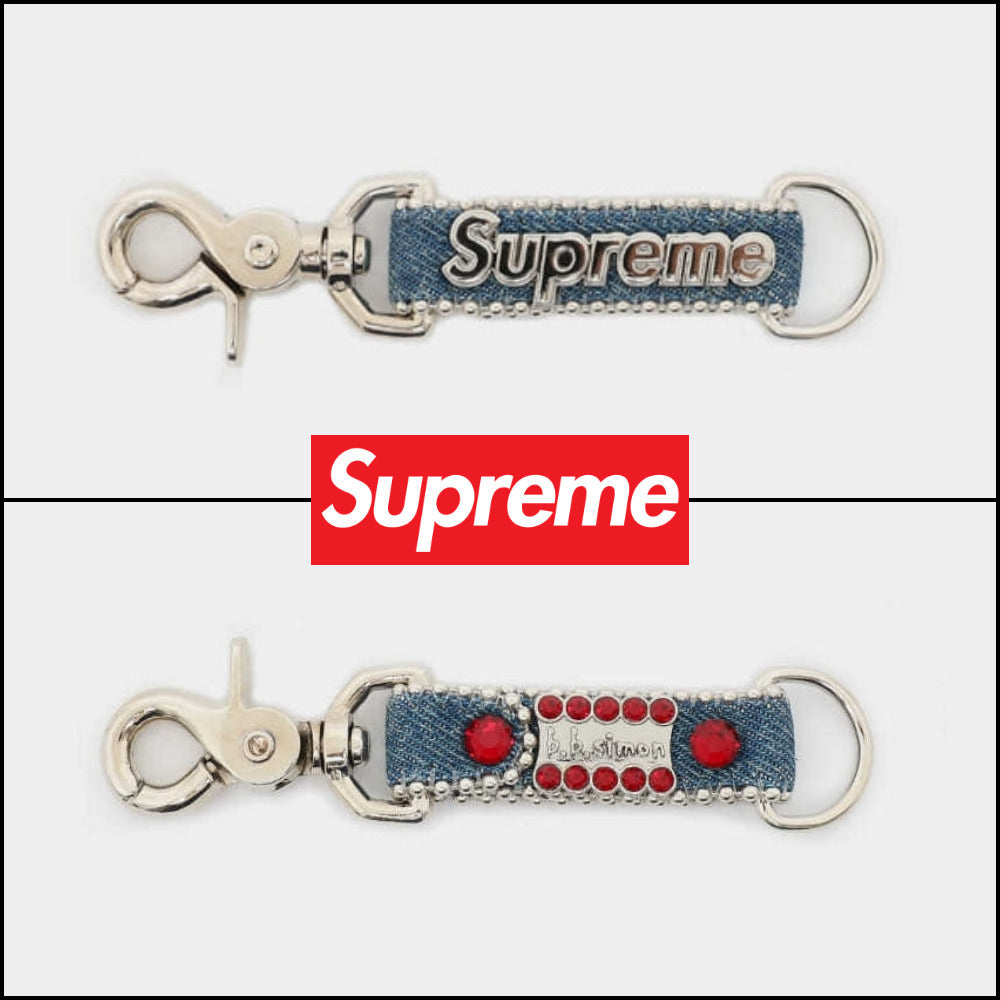 【SUPREME】 Logo BB Simon Denim Unisex Keychain WASHDINDG