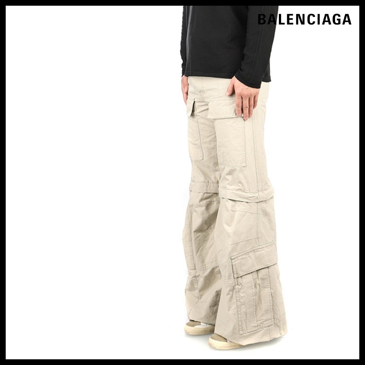 【BALENCIAGA】Flared Cargo Pants Beige