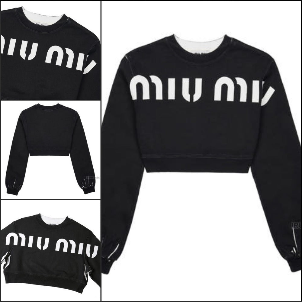 【MiuMiu】プリント コットン スウェットシャツ