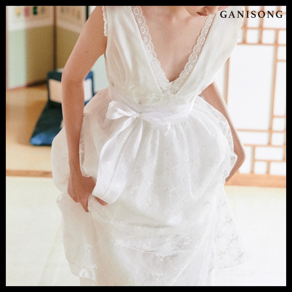 【GANISONG】Bridal Sumuk Dress White