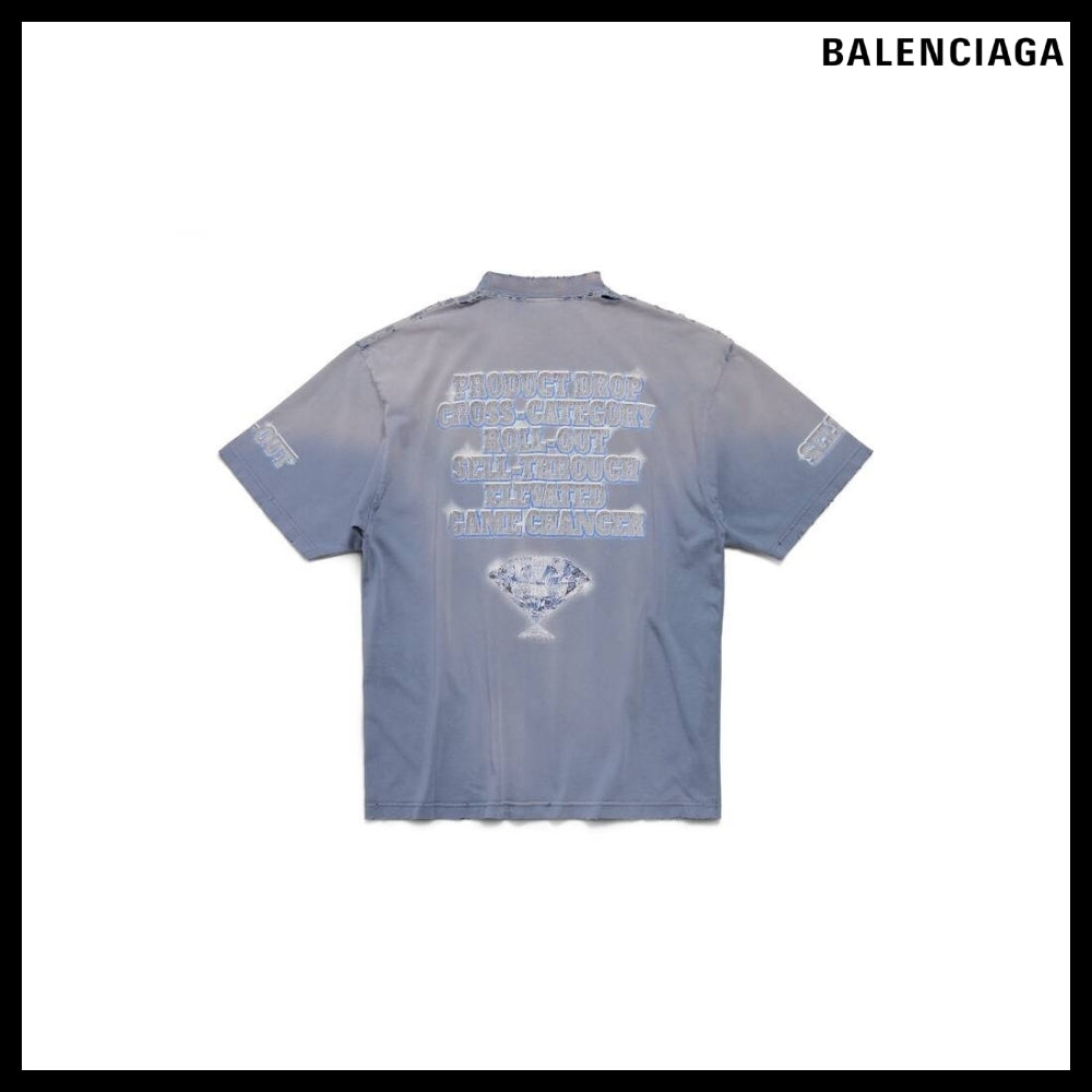 【BALENCIAGA】SNBN Medium Fit T-Shirt Blue