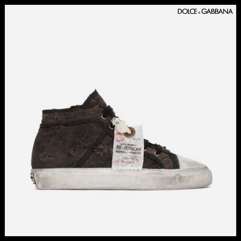 【Dolce & Gabbana】PATCHWORK DENIM VINTAGE MID-TOP SNEAKERS