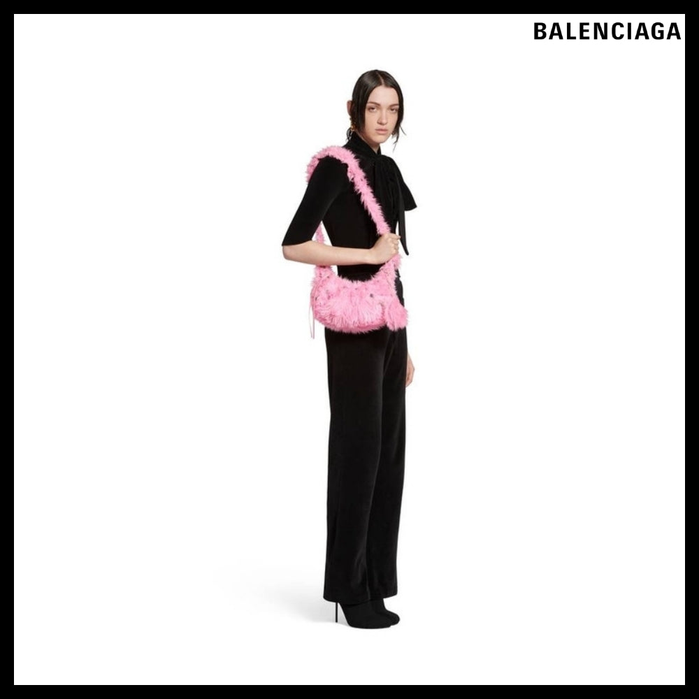 【BALENCIAGA】Le Cagole XS Shoulder Bag Fake Fur Pink