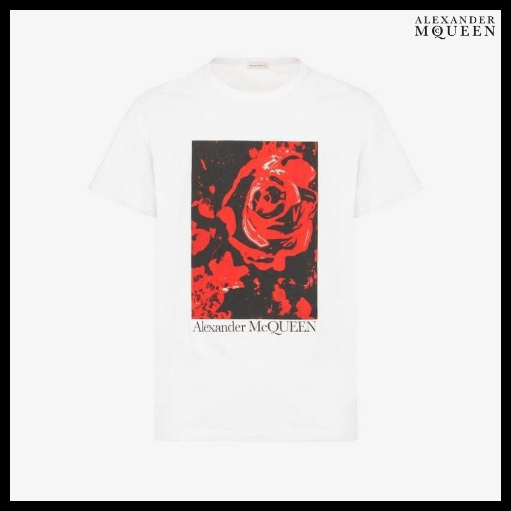 【Alexander Mcqueen】Wax Flower T-shirt in White/Red
