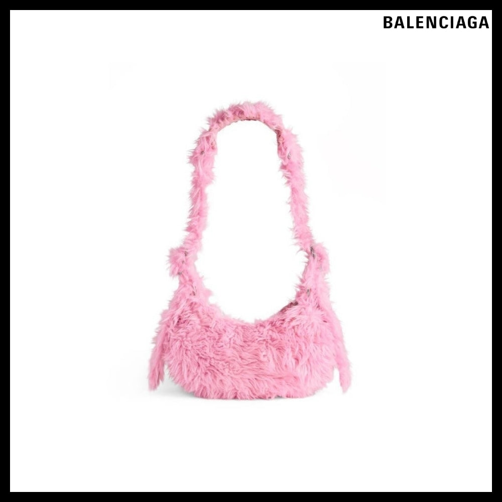 【BALENCIAGA】Le Cagole XS Shoulder Bag Fake Fur Pink