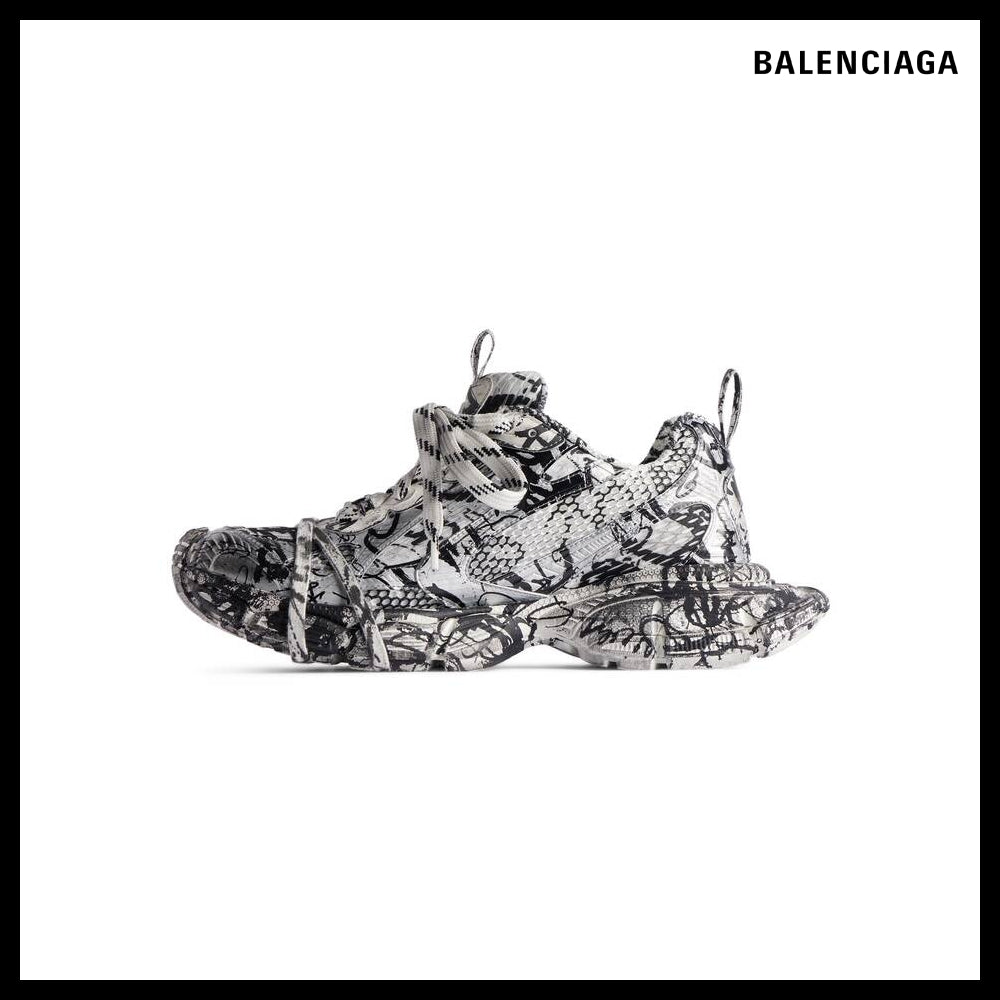 【BALENCIAGA】Women’s 3XL Extreme Graffiti Sneaker White/Bl