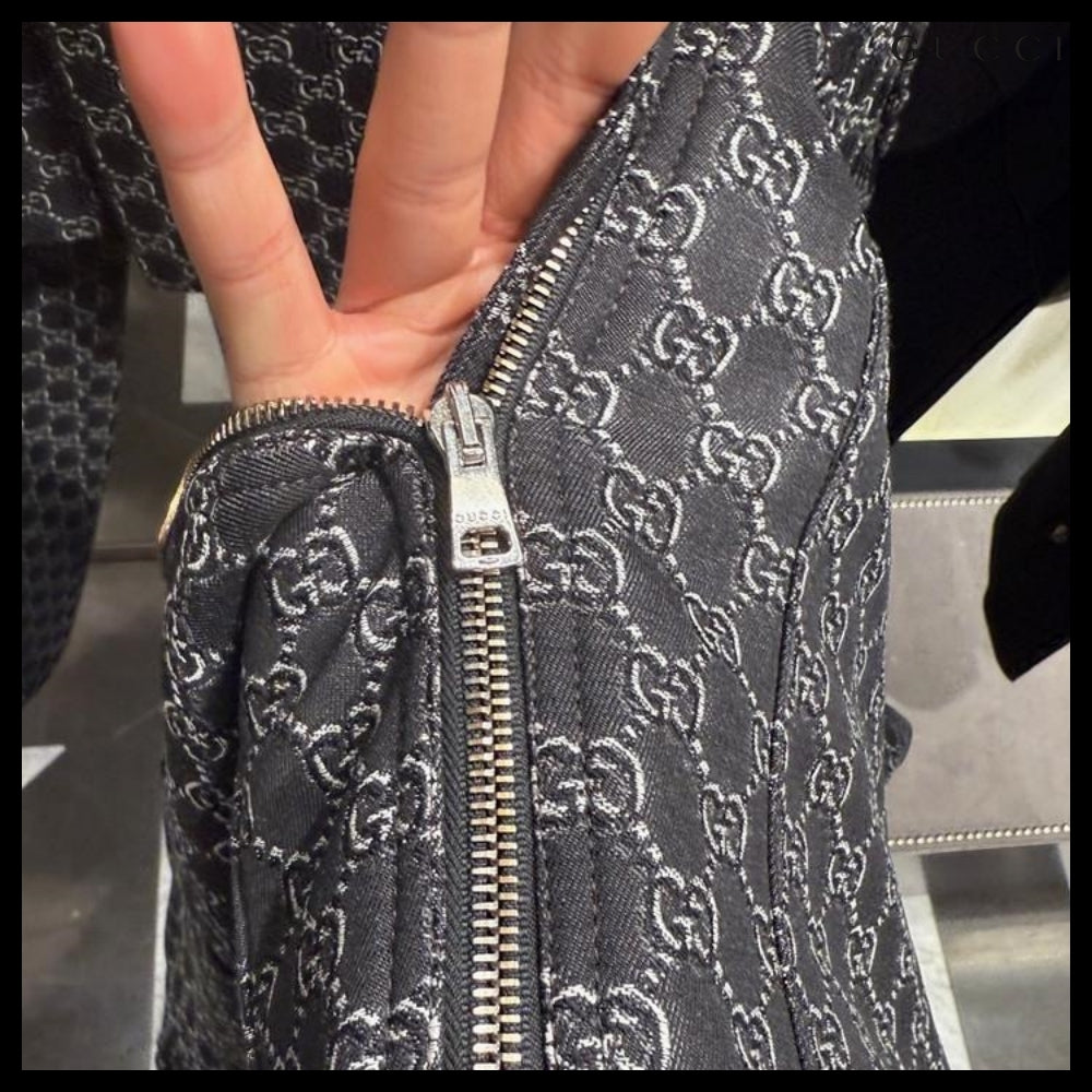 【GUCCI】GG Shadow Wool Twill Jacket Grey Black