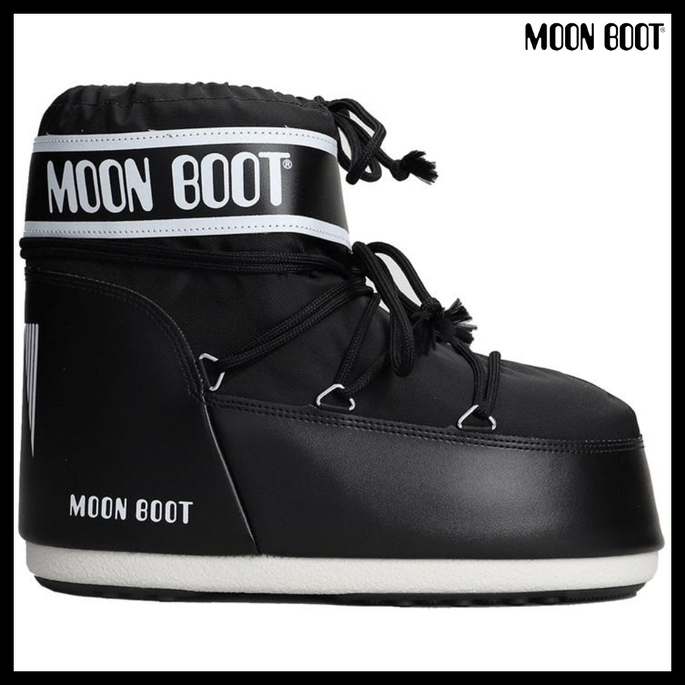 ◆MOON BOOT◆ Black Icon Low Boots ICON