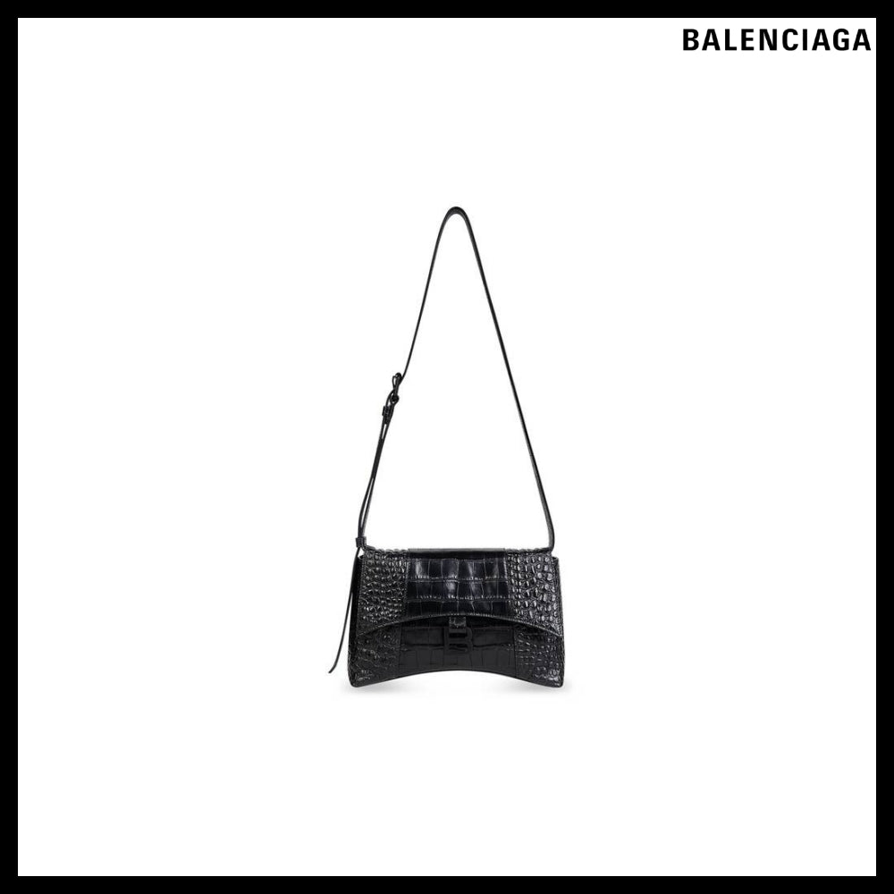 【BALENCIAGA】Downtown XS Shoulder Bag Crocodile Embossed