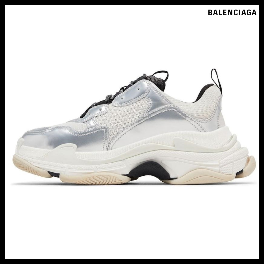 【BALENCIAGA】Triple S Sneaker Black White Silver