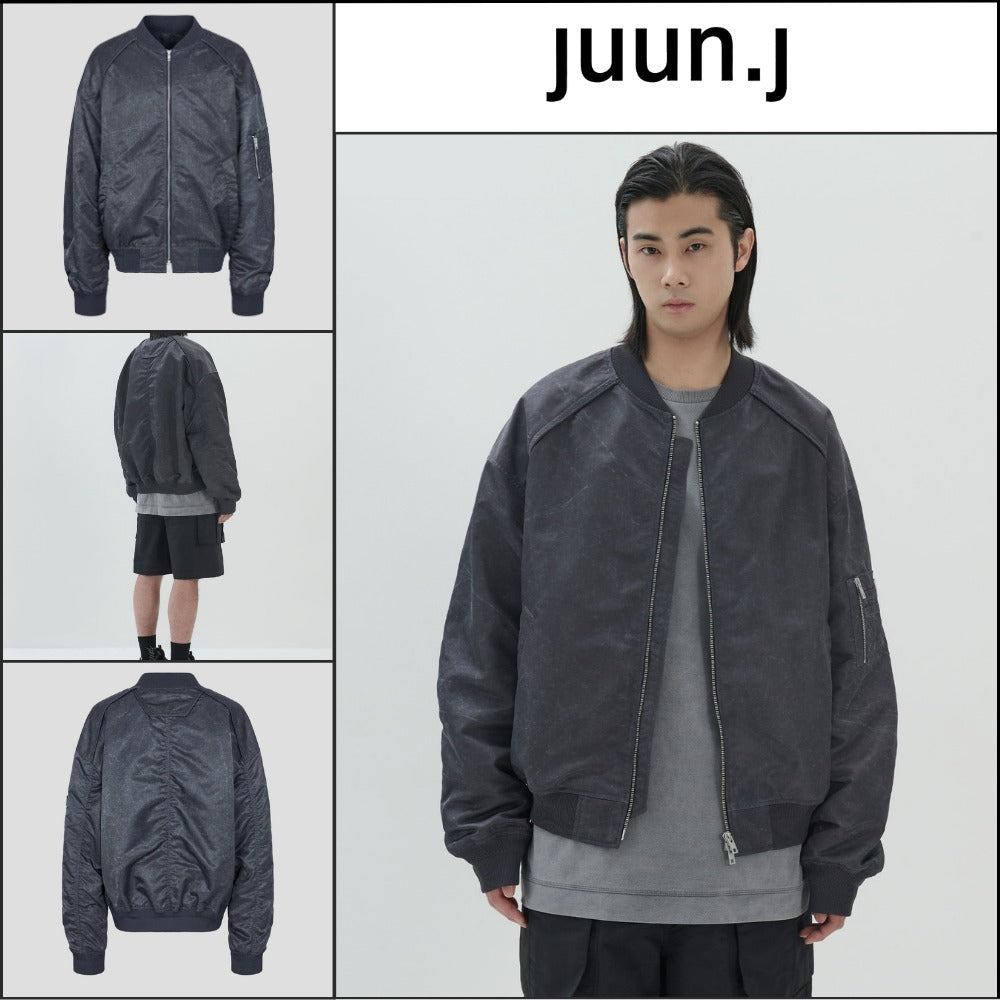 【JUUN.J】CORE Washed Nylon Light MA-1 Jumper Ash