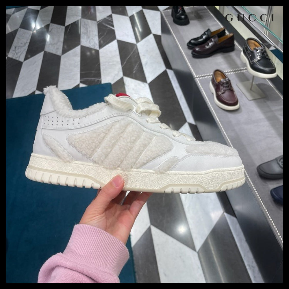 【GUCCI】Re-Web Fur Women’s Sneakers White