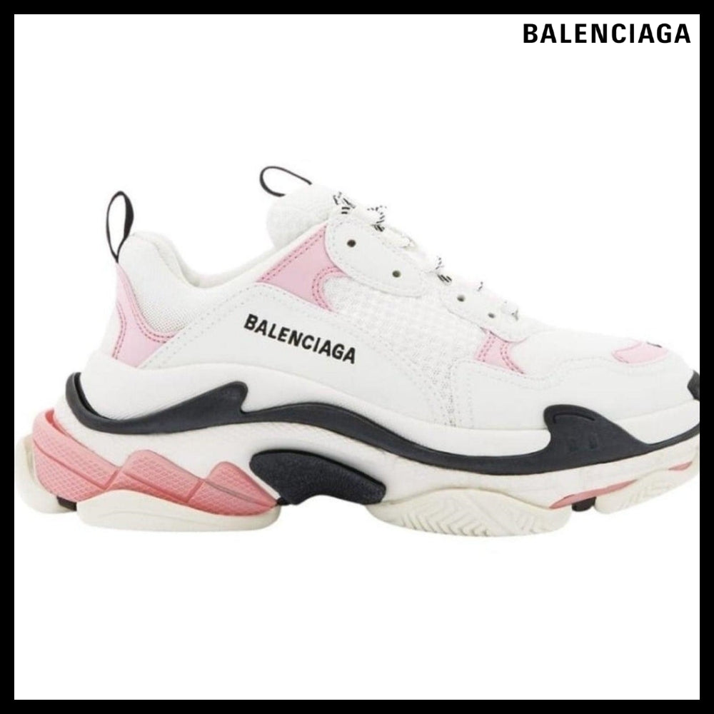 【Balenciaga】Triple S Leather And Mesh Sneakers