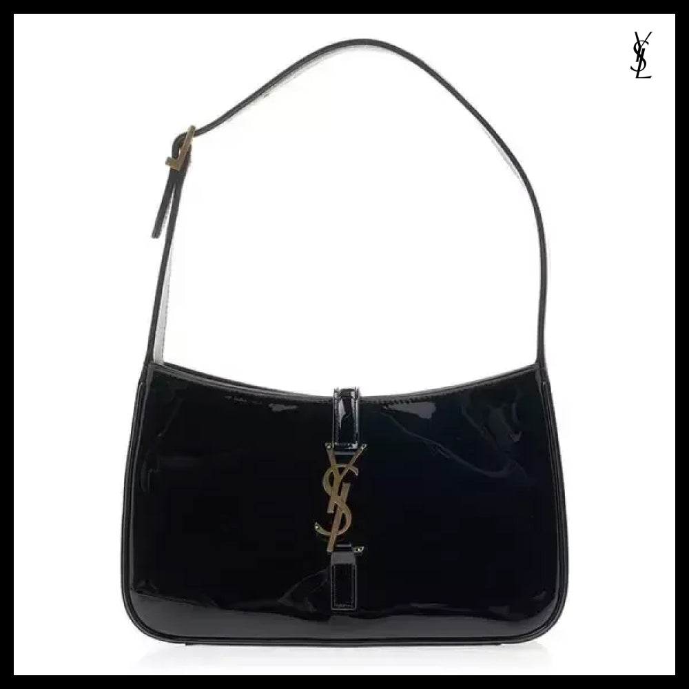 【SAINT LAURENT】Women's LE 5 A 7 Shiny Hobo Bag