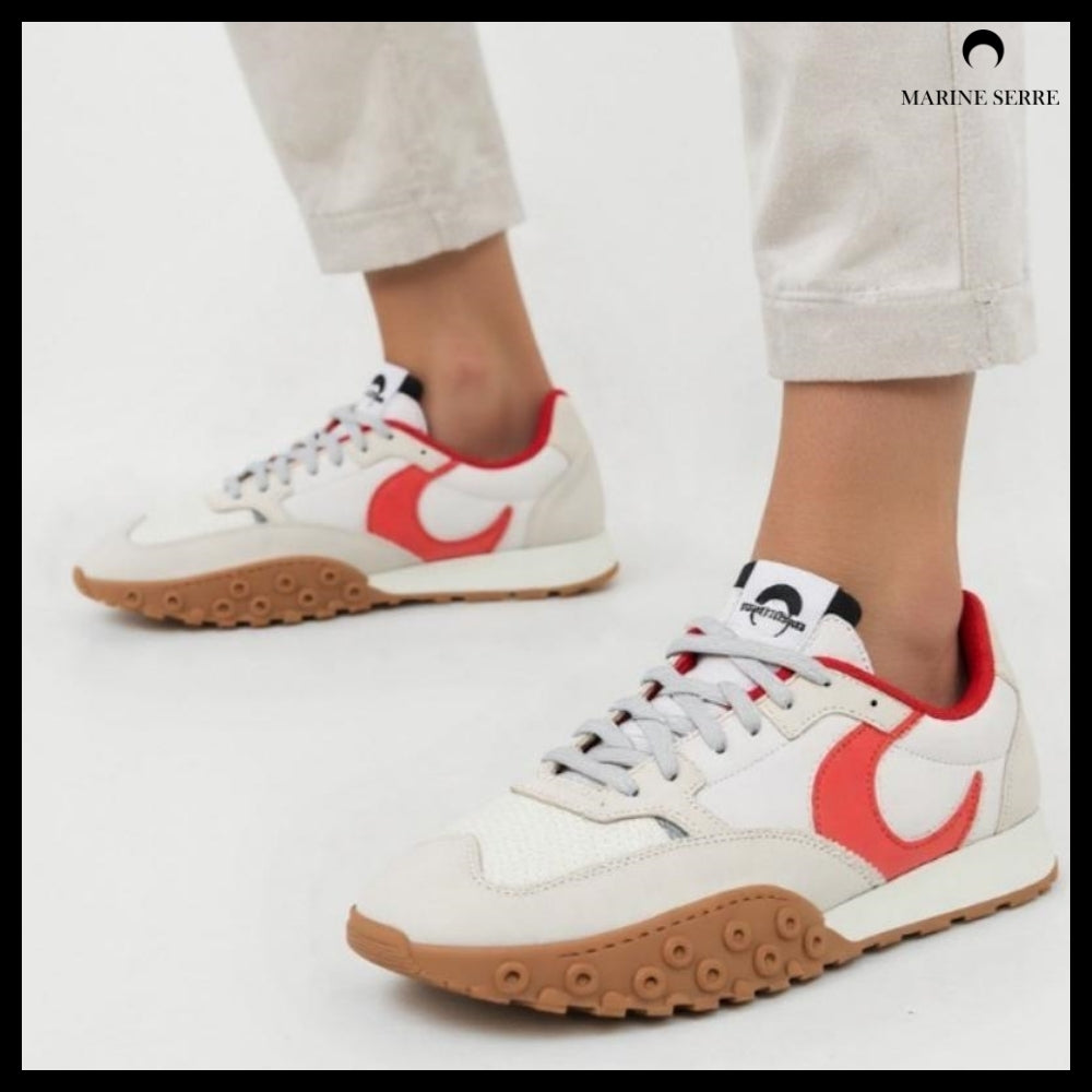【MARINE SERRE】Unisex Red White Moonwalk Sneakers