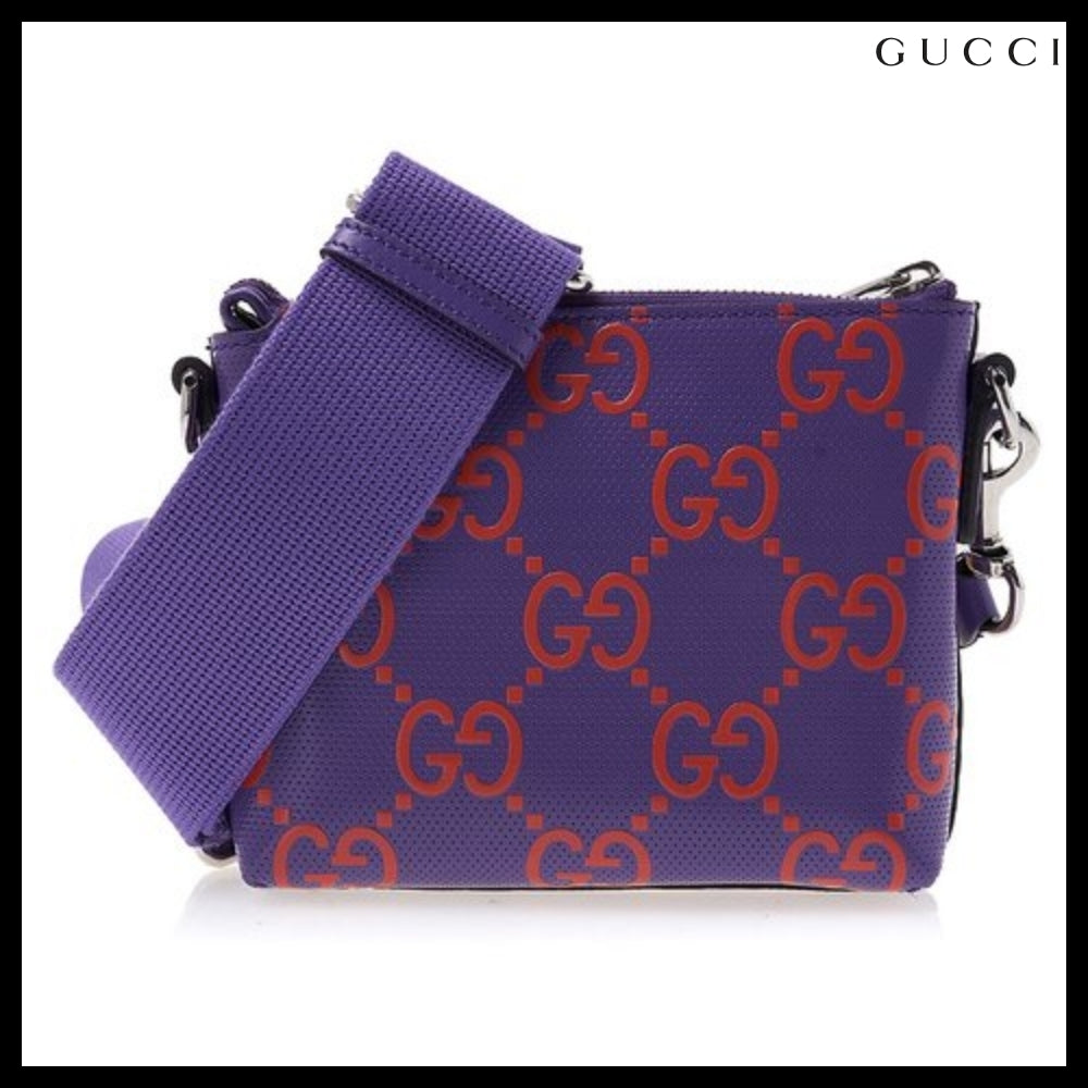 【GUCCI 】Tennis 20 GG Embossed Two-Tone Messenger Bag