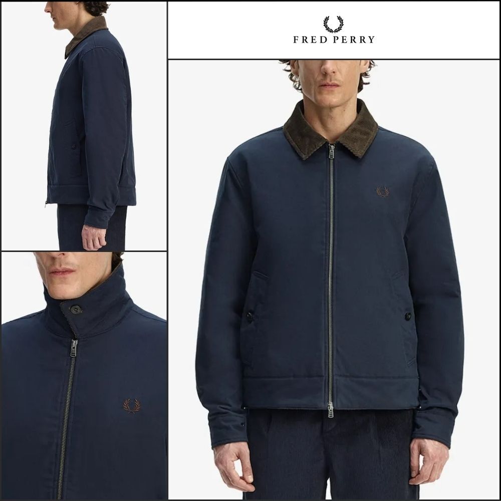 【FRED PERRY】Padded Zip-Through Jacket Navy