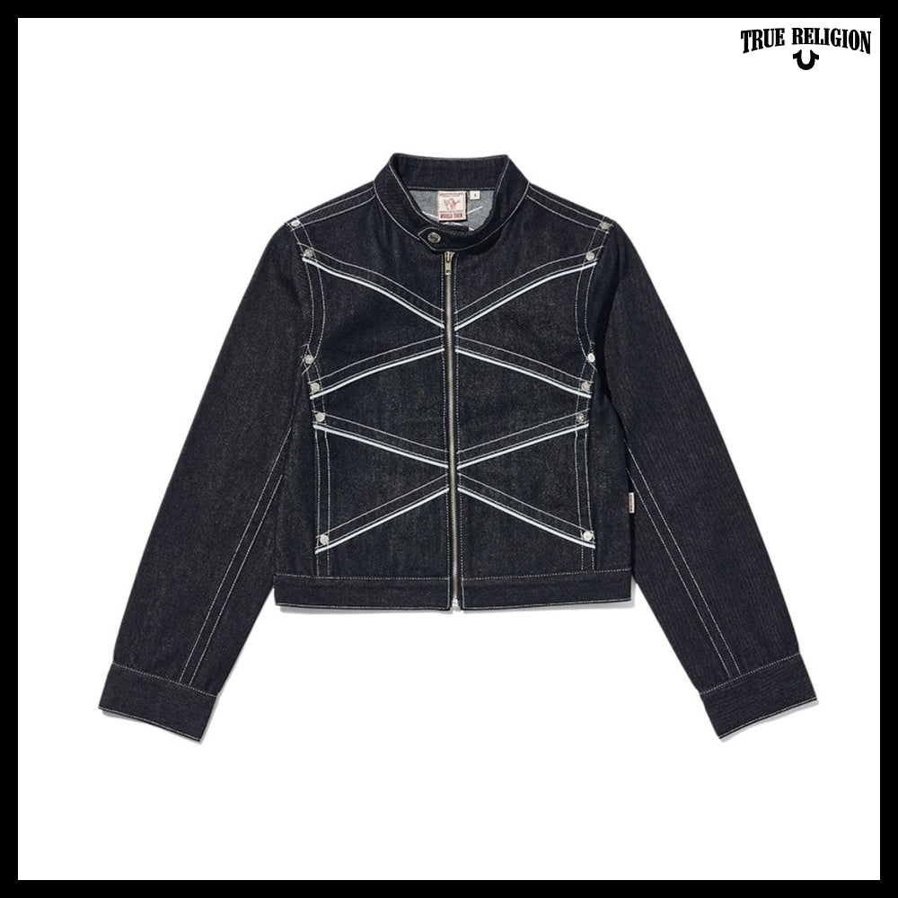 【TRUE RELIGION】Women Protector Denim Jacket Raw Indigo