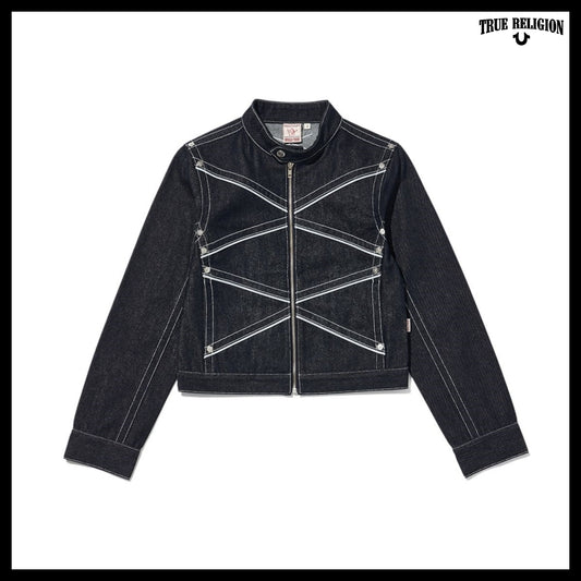 【TRUE RELIGION】Women Protector Denim Jacket Raw Indigo