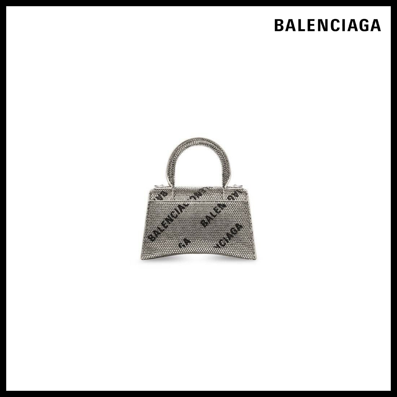 【BALENCIAGA】Hourglass XS Handbag Chain Allover Logo