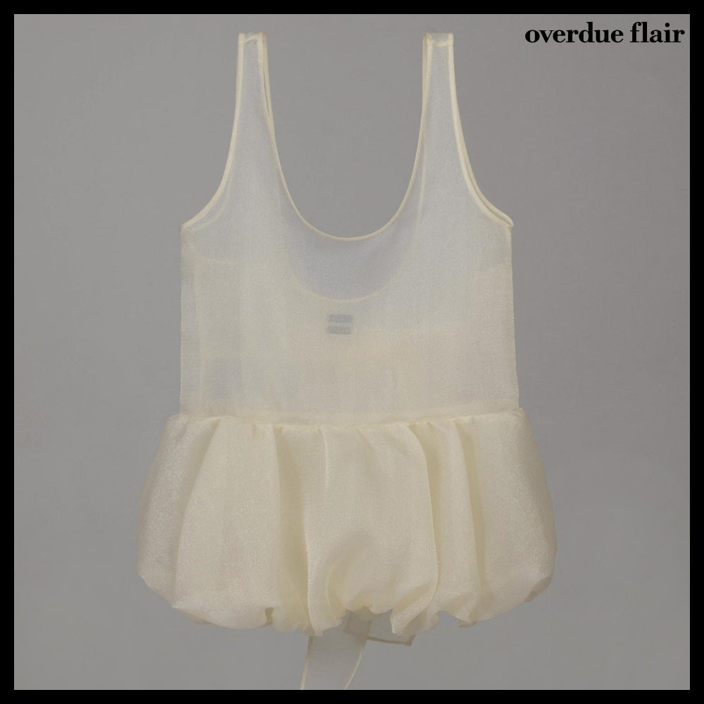 【OVERDUE FLAIR】ORGANZA BALLOON MINI DRESS 2colors