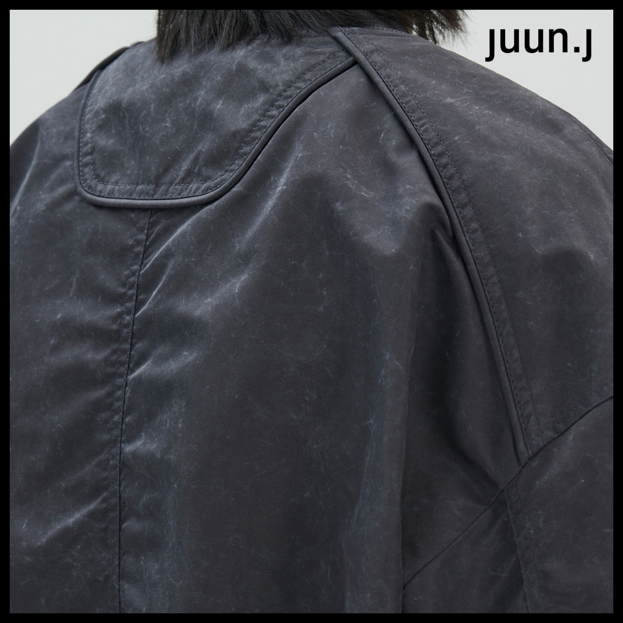 【JUUN.J】CORE Washed Nylon Light MA-1 Jumper Ash