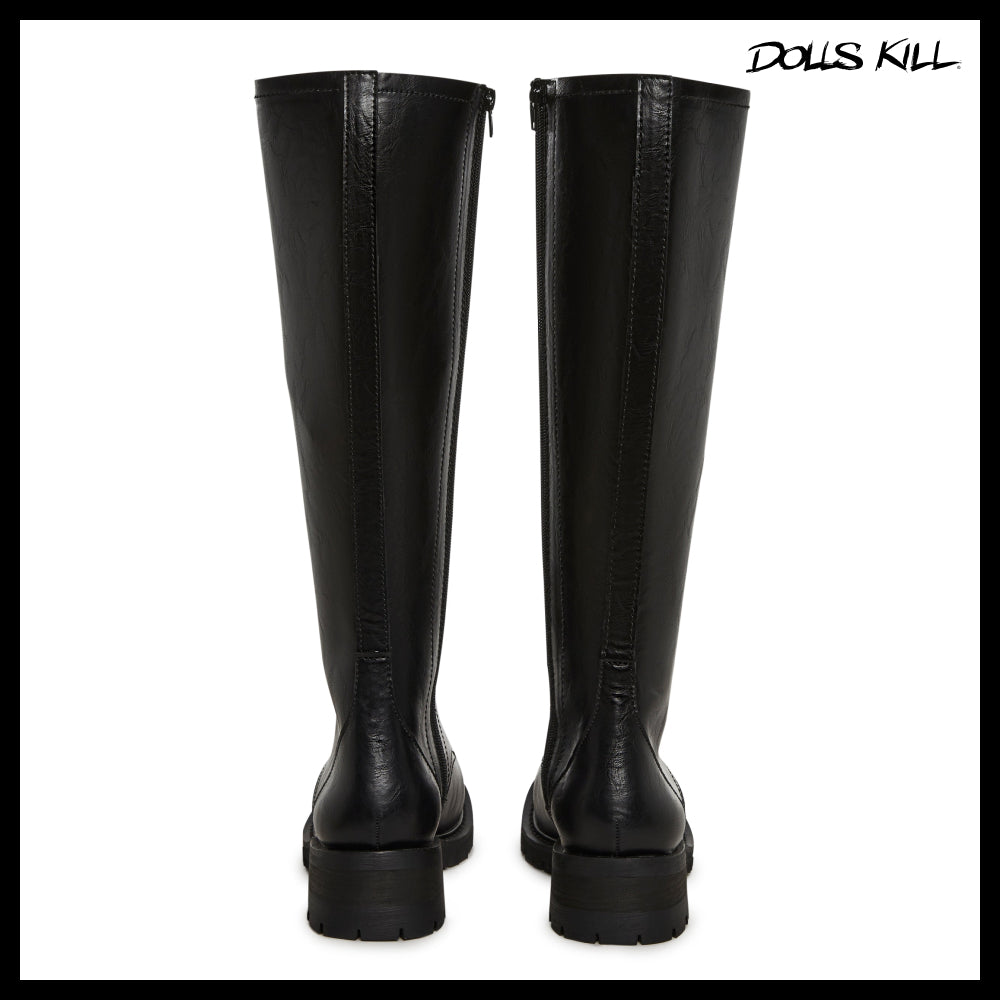 ◆DOLLS KILL◆DARKER WAVS Outro Knee High Cadet Boots