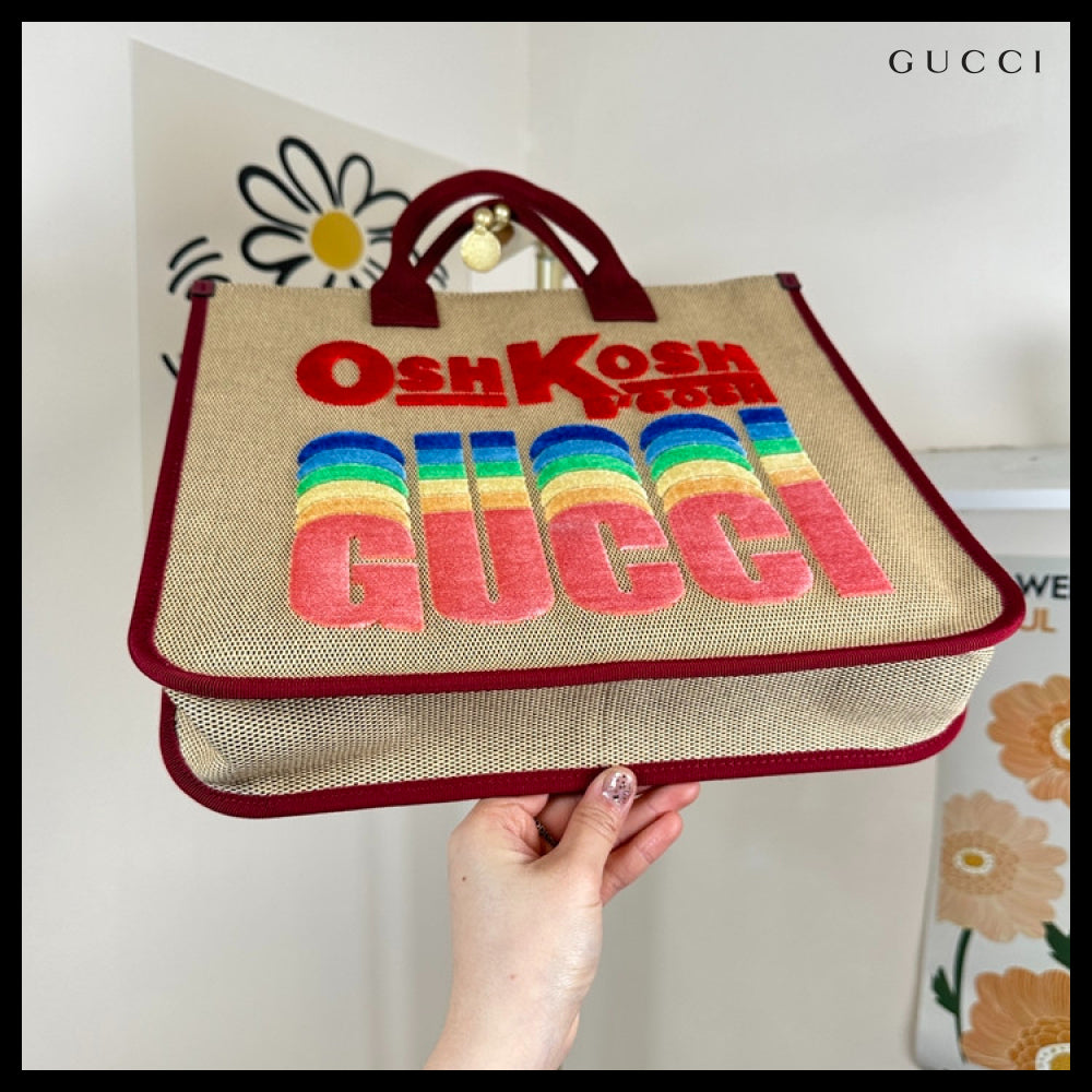 【GUCCI × OSHKOSH 】ロゴ スクエア トートバッグ