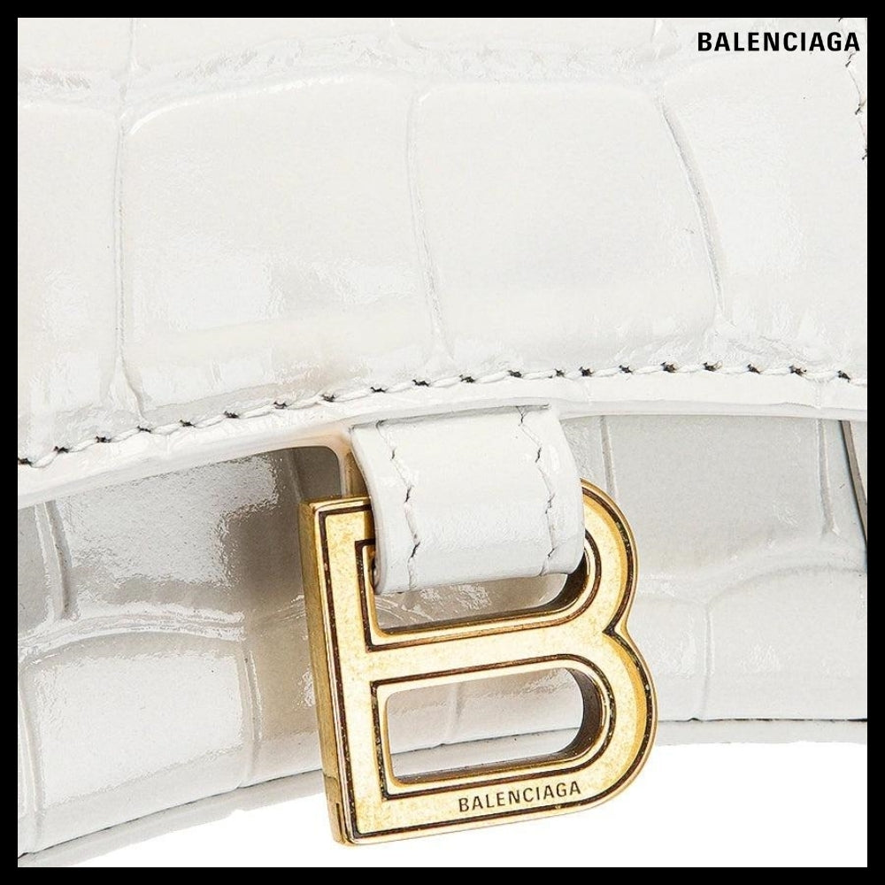 【BALENCIAGA】Mini Hourglass Top Handle Bag Crocodile