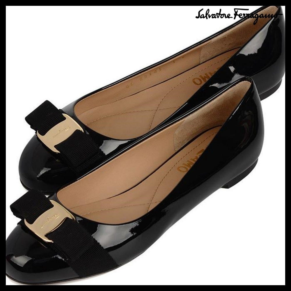 ◆FERRAGAMO◆VARINA FLAT SHOES BLACK