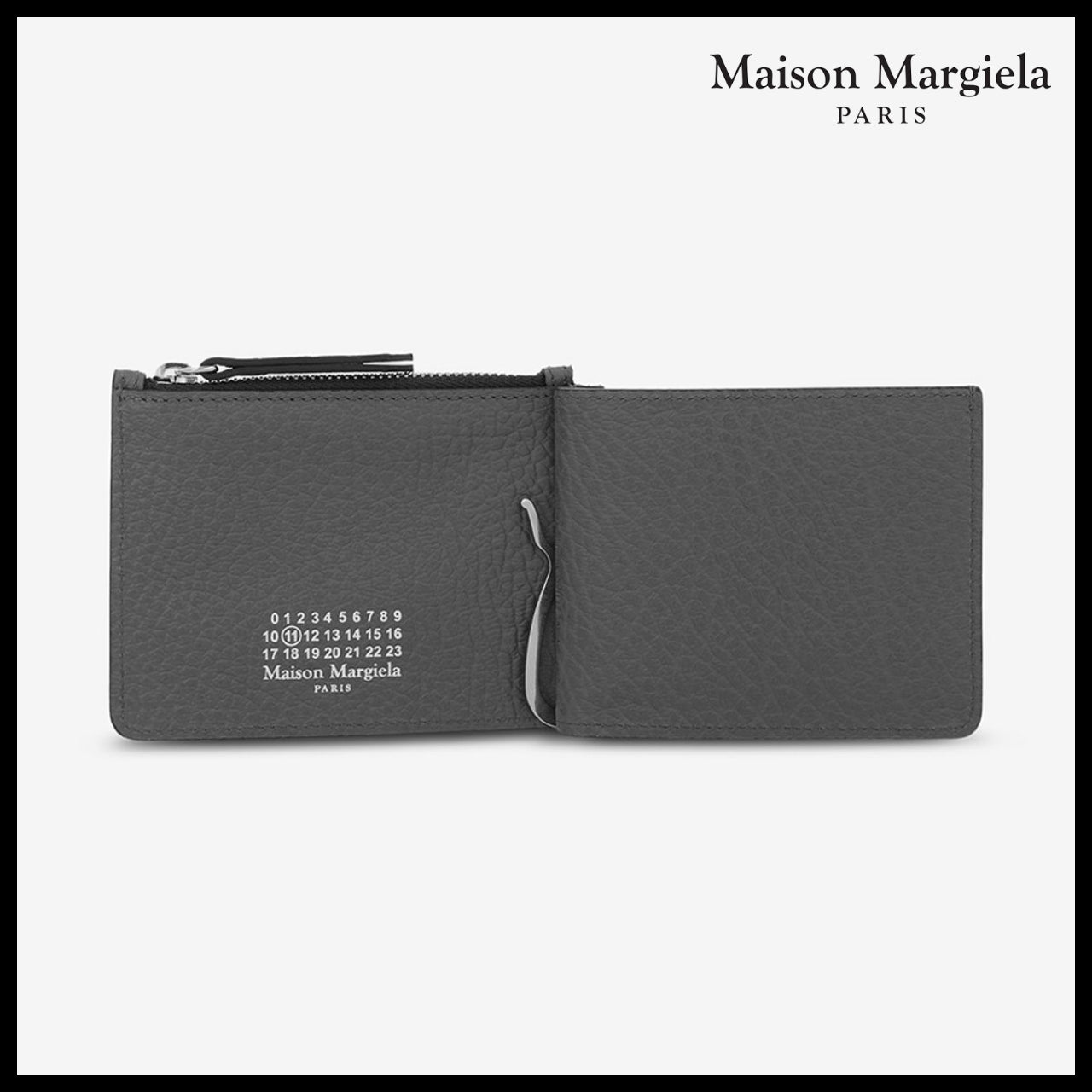 【Maison Margiela】Four Stitches Slim Two Pin Wallet Grey